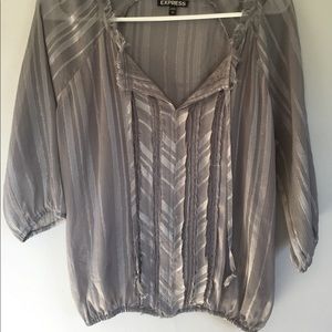 Express grey sheer blouse